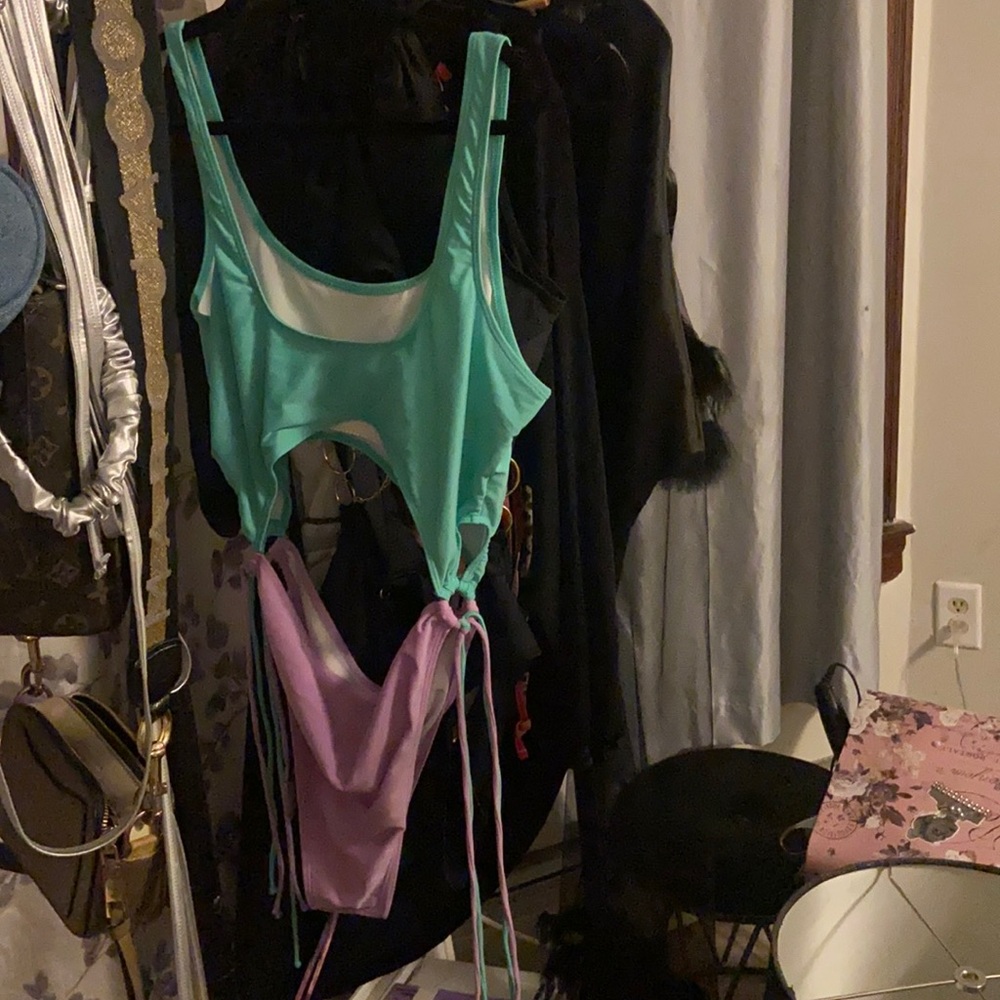 Multi colored Shein hi cut bathing suit never worn size 1x